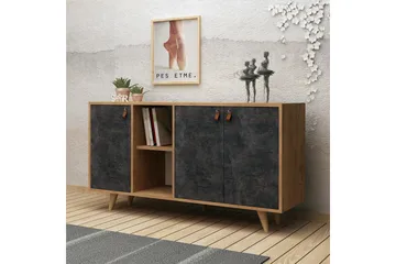 Mod Design Skænk læderbeslag - Grå / træ - Opbevaring - Opbevaringsmøbler - Skænke & sideboards