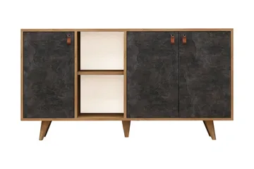 Mod Design Skænk læderbeslag - Grå / træ - Opbevaring - Opbevaringsmøbler - Skænke & sideboards