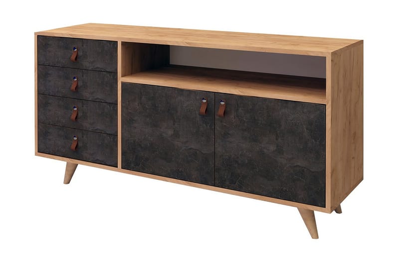 Mod Design Skænk læderbeslag - Mørk træ - Skænke & sideboards