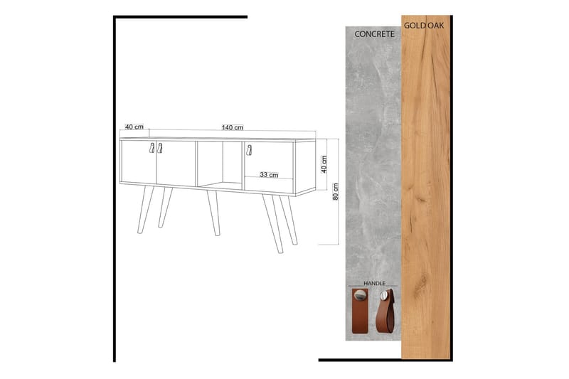 Mod design Skænk - Træ / hvid - Opbevaring - Opbevaringsmøbler - Skænke & sideboards