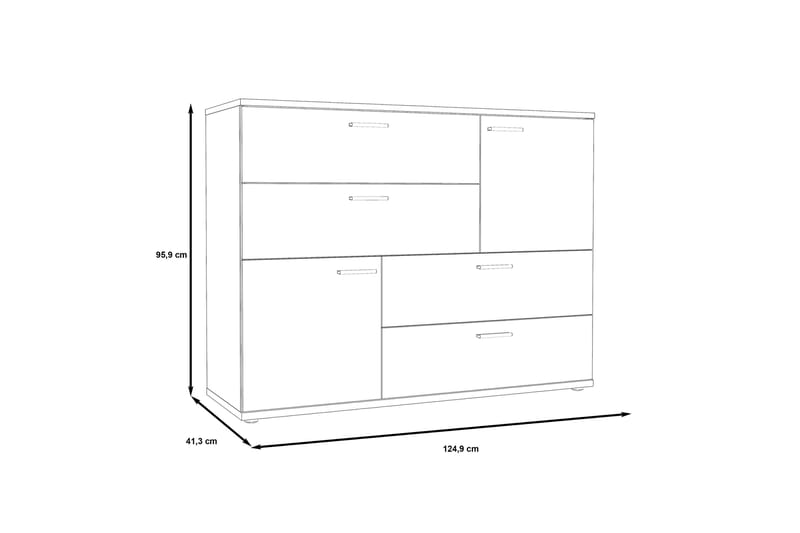 Moncerat Skænk 125x96 cm - Grå / brun - Opbevaring - Opbevaringsmøbler - Skænke & sideboards