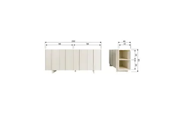 Morya Skænk 200 cm - Beige - Opbevaring - Opbevaringsmøbler - Skænke & sideboards