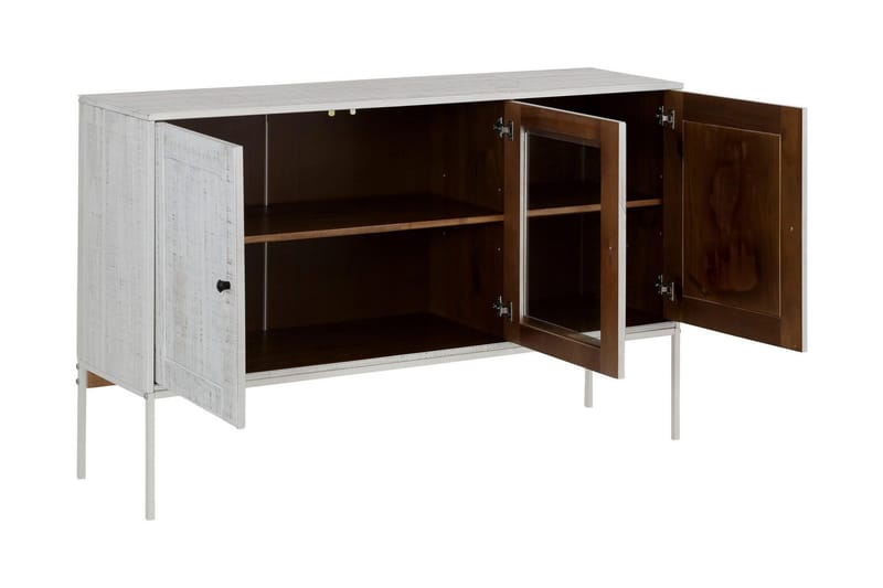 Munira skænk 130 cm - Beige/hvid - Opbevaring - Opbevaringsmøbler - Skænke & sideboards