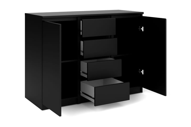 Naia Skænk med 2 Låger + 4 Skuffer - Matsort - Opbevaring - Opbevaringsmøbler - Skænke & sideboards