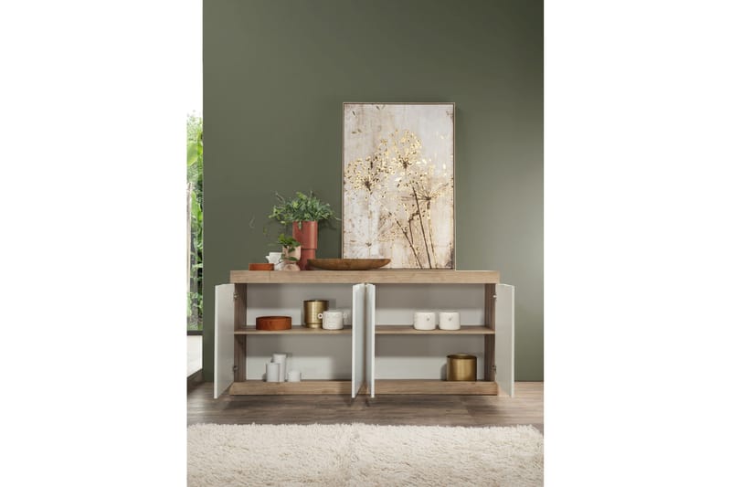 Nicery Sideboard 180 cm - Hvid/Brun - Opbevaring - Opbevaringsmøbler - Skænke & sideboards