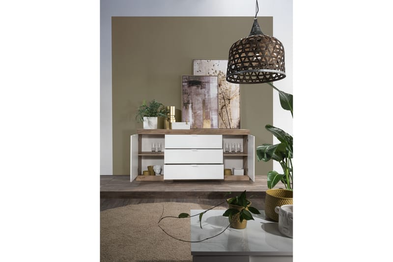 Nicery Sideboard 180 cm - Hvid/Brun - Skænke & sideboards