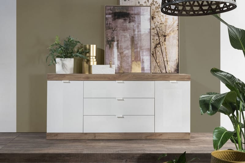Nicery Sideboard 180 cm - Hvid/Brun - Opbevaring - Opbevaringsmøbler - Skænke & sideboards