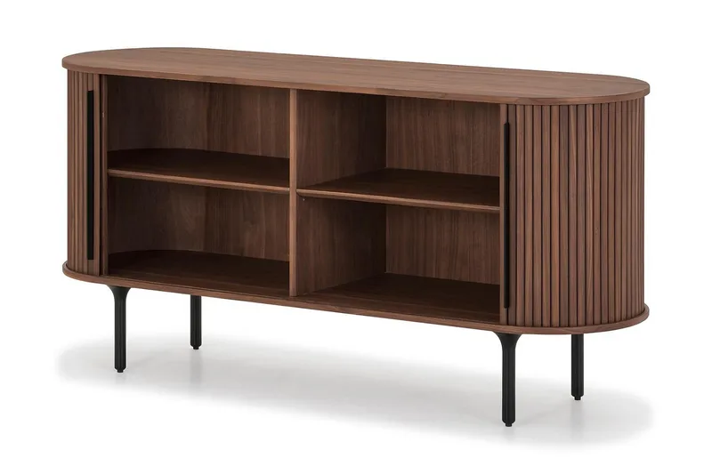 Noira smal skænk rillet valnød 150x45 cm - Valnød / Brun - Opbevaring - Opbevaringsmøbler - Skænke & sideboards