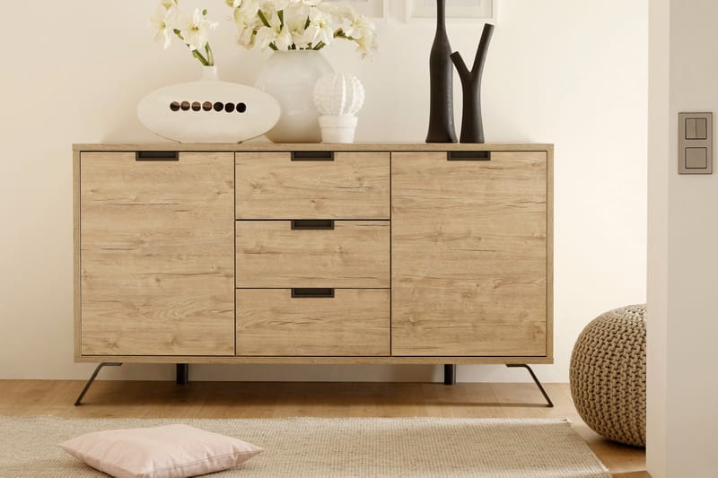 Palma Skænk 156 cm 2 Låger 3 Skuffer - Eg - Opbevaring - Opbevaringsmøbler - Skænke & sideboards