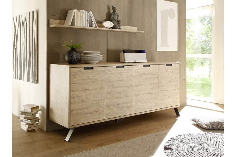 Palma Skænk 206 cm 4 Låger - Sherwood Eg - Opbevaring - Opbevaringsmøbler - Skænke & sideboards