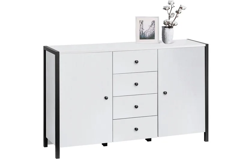 Plattpark Sideboard 120x35 cm - Hvid/Sort - Opbevaring - Opbevaringsmøbler - Skænke & sideboards
