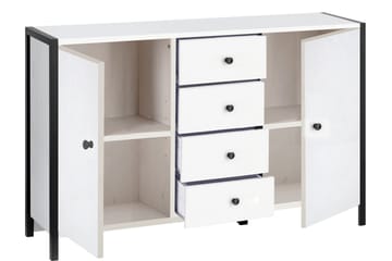 Plattpark Sideboard 120x35 cm - Hvid/Sort - Opbevaring - Opbevaringsmøbler - Skænke & sideboards