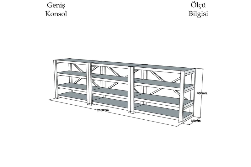 Puqa Design opbevaringshylde - Valnød / sort - Skænke & sideboards