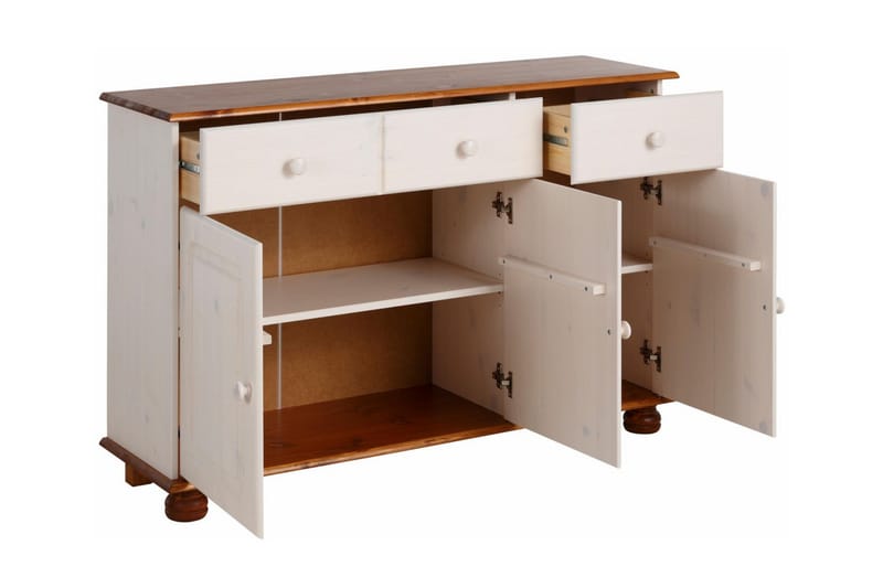 Remiel skænk 118 cm - hvid/Brun - Opbevaring - Opbevaringsmøbler - Skænke & sideboards