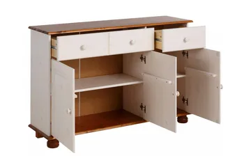 Remiel skænk 118 cm - hvid/Brun - Opbevaring - Opbevaringsmøbler - Skænke & sideboards