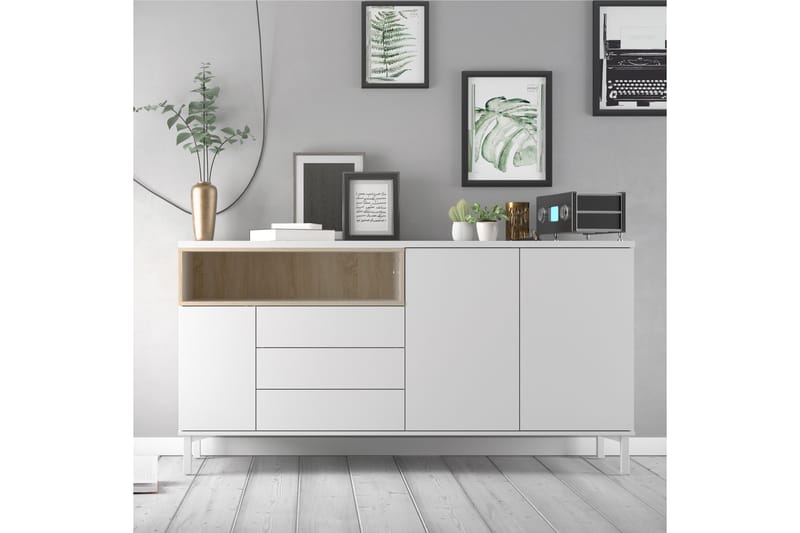 Roomers Skænk - Hvid/Brun - Opbevaring - Opbevaringsmøbler - Skænke & sideboards