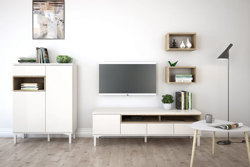 Roomers Skænk - Hvid/Eg - Opbevaring - Opbevaringsmøbler - Skænke & sideboards