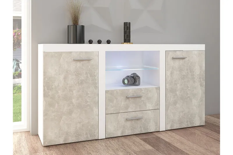 Rumba skænk 157x40x81 cm - Beige / Grå - Opbevaring - Opbevaringsmøbler - Skænke & sideboards