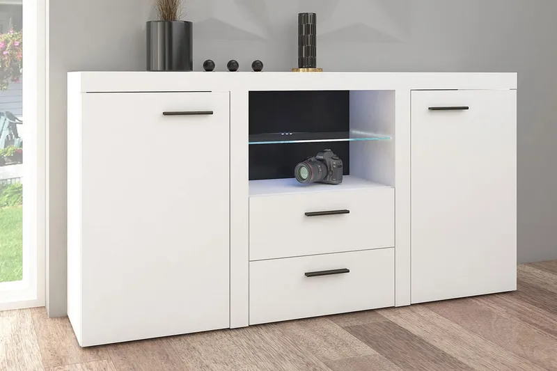 Rumba skænk 157x40x81 cm - Hvid - Opbevaring - Opbevaringsmøbler - Skænke & sideboards