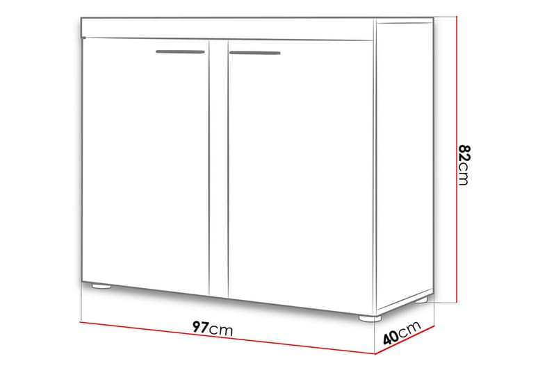 Rumba skænk 97,2x40,3x82 cm - Skænke & sideboards