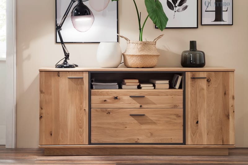 Rusley sidebord 180 cm - Eg / Antracit - Skænke & sideboards