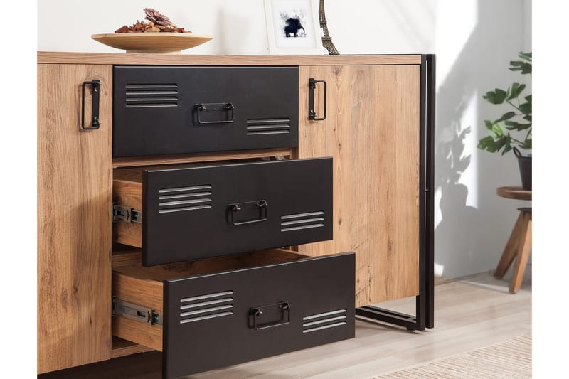 Sapphira aflastningsbord - Træ / sort - Opbevaring - Opbevaringsmøbler - Skænke & sideboards