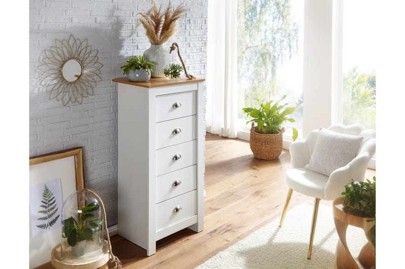 Seddik Sideboard 39 cm Rektangulær - Hvid/Natur - Opbevaring - Opbevaringsmøbler - Skænke & sideboards