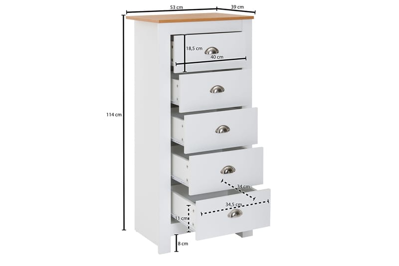 Seddik Sideboard 39 cm Rektangulær - Hvid/Natur - Opbevaring - Opbevaringsmøbler - Skænke & sideboards
