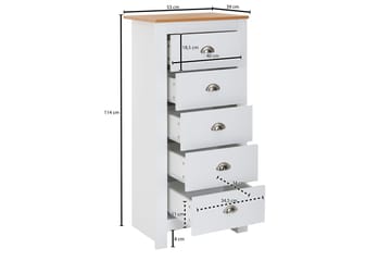 Seddik Sideboard 39 cm Rektangulær - Hvid/Natur - Opbevaring - Opbevaringsmøbler - Skænke & sideboards