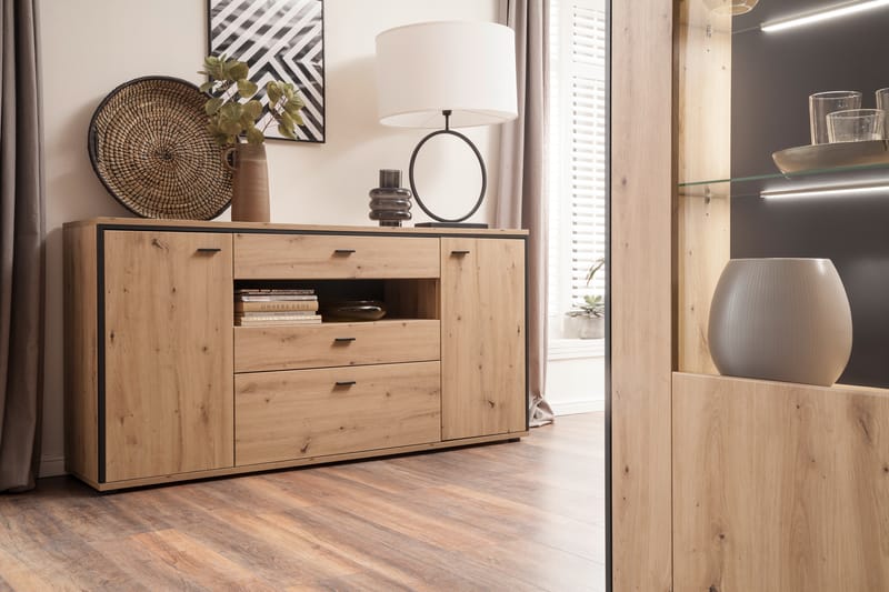 Shaginaw Sidebord 183 cm - Eg / Antracit - Opbevaring - Opbevaringsmøbler - Skænke & sideboards
