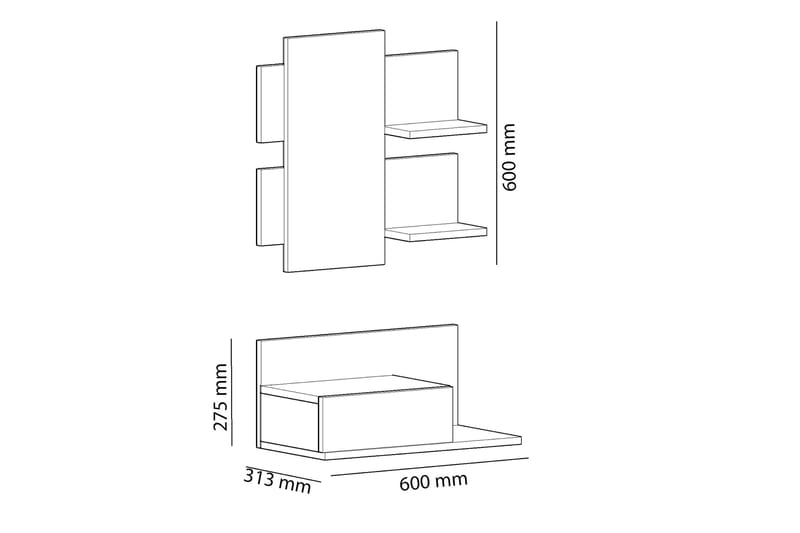 Shalice Sideboard 60 cm - Eg|Antracit - Skænke & sideboards