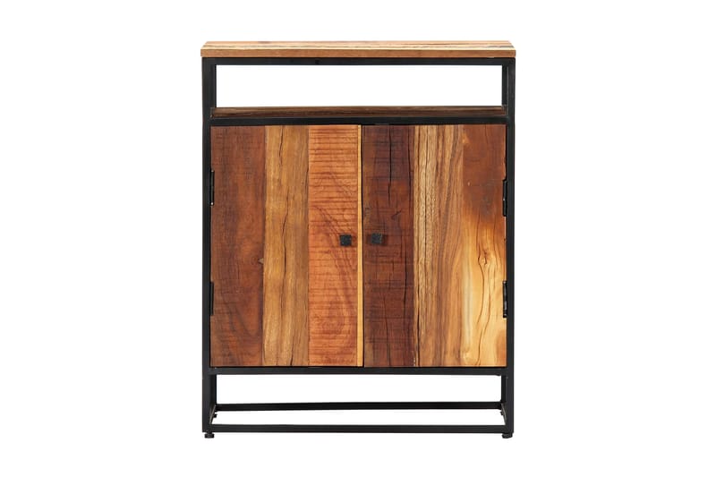 Sideskab 60 X 35 X 76 Cm Massivt Genanvendt Træ Og Stål - Brun - Skænke & sideboards