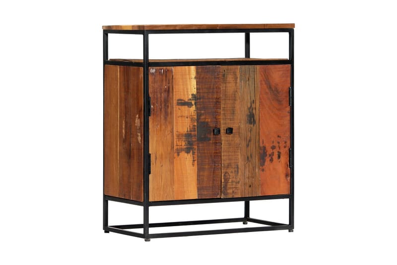 Sideskab 60 X 35 X 76 Cm Massivt Genanvendt Træ Og Stål - Brun - Skænke & sideboards