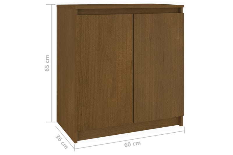 sideskab 60x36x65 cm massivt fyrretræ gyldenbrun - Brun - Skænke & sideboards