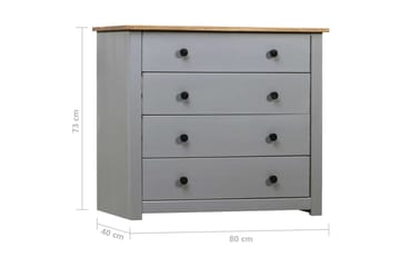 sideskab 80 x 40 x 73 cm fyrretræ grå Panama - Opbevaring - Opbevaringsmøbler - Skænke & sideboards