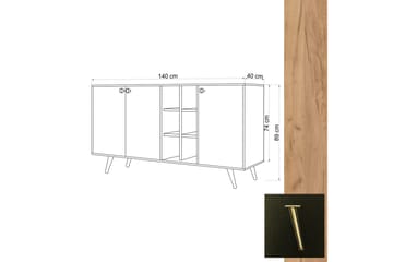 Sidobord Ek|Svart - Natur/Antracit - Opbevaring - Opbevaringsmøbler - Skænke & sideboards