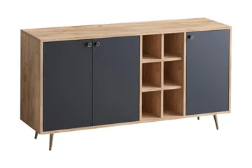Sidobord Ek|Svart - Natur/Antracit - Opbevaring - Opbevaringsmøbler - Skænke & sideboards