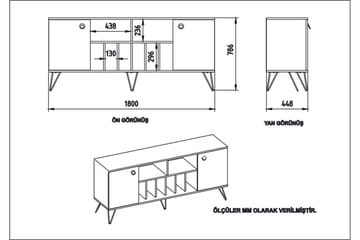 Sincerely Sidebord 180 cm - Valnød|Sort - Opbevaring - Opbevaringsmøbler - Skænke & sideboards