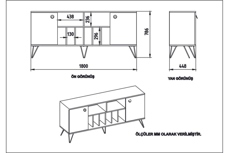 Sincerely Sidebord 180 cm - Valnød|Sort - Opbevaring - Opbevaringsmøbler - Skænke & sideboards