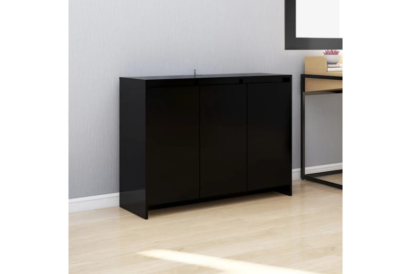 skænk 102x33x75 cm spånplade sort - Sort - Skænke & sideboards