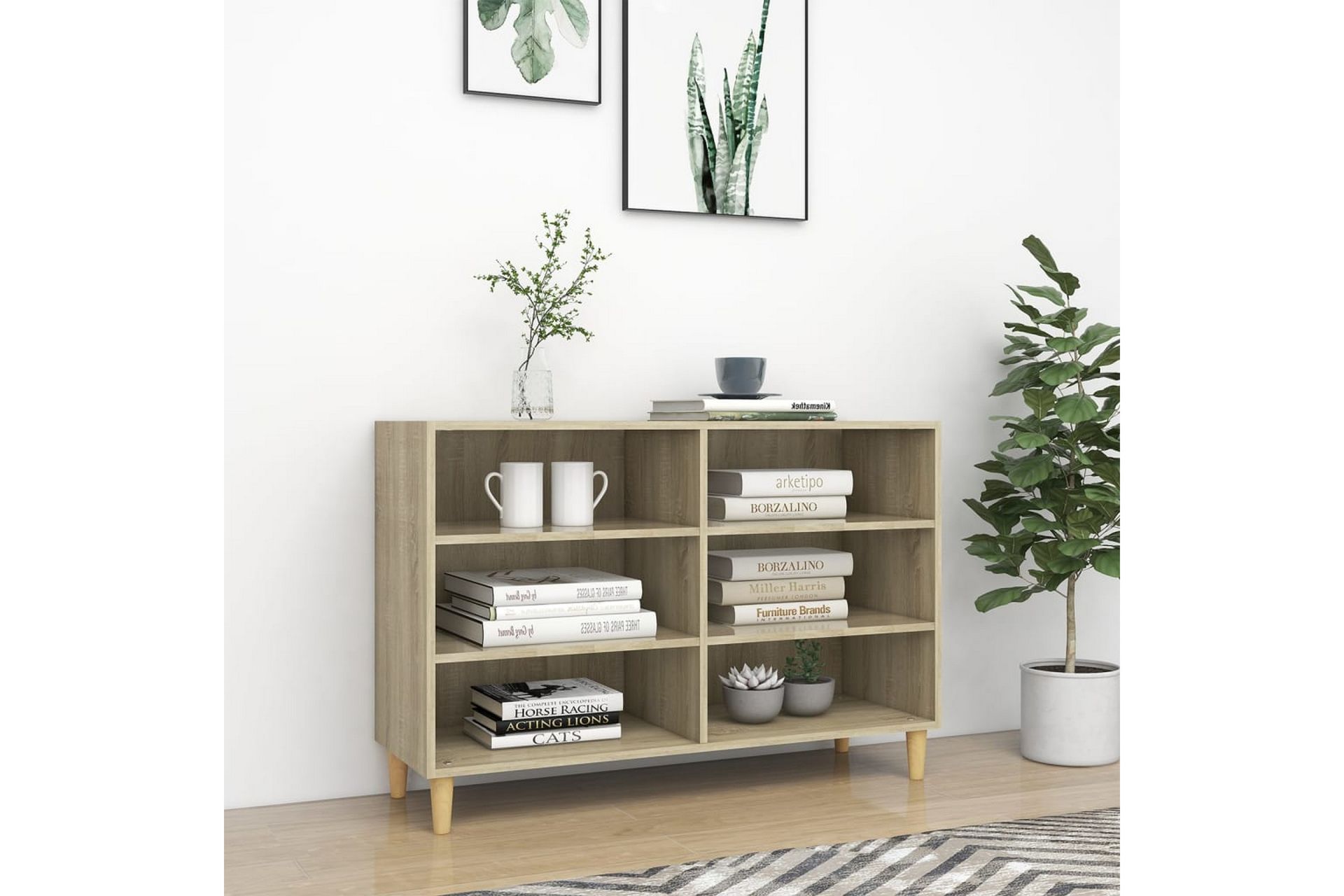 skænk 103,5x35x70 cm spånplade sonoma-eg - Brun - Opbevaring - Opbevaringsmøbler - Skænke & sideboards