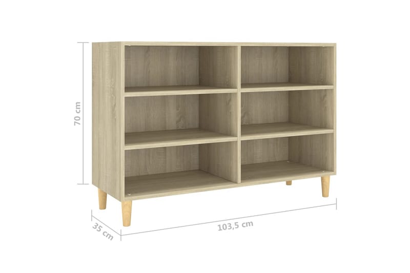skænk 103,5x35x70 cm spånplade sonoma-eg - Brun - Opbevaring - Opbevaringsmøbler - Skænke & sideboards