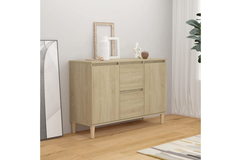 skænk 103,5x35x70 cm spånplade sonoma-eg - Brun - Skænke & sideboards