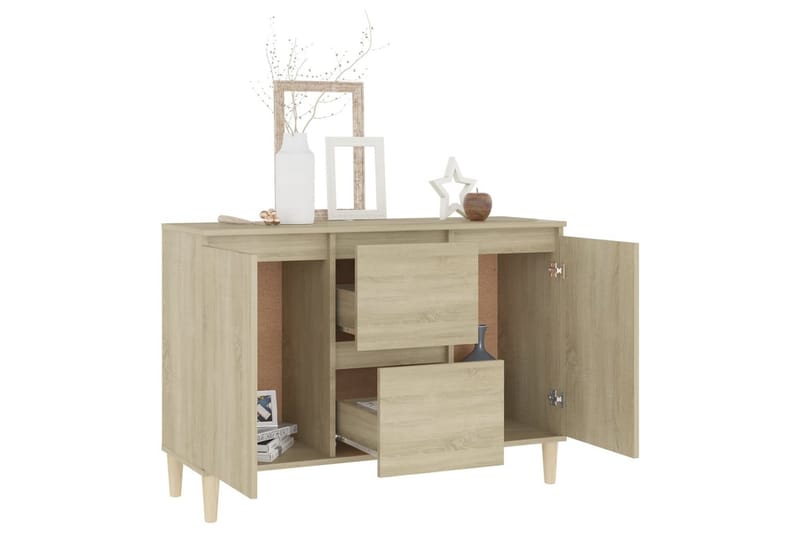 skænk 103,5x35x70 cm spånplade sonoma-eg - Brun - Skænke & sideboards