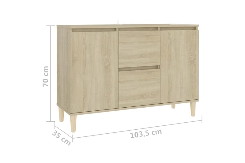 skænk 103,5x35x70 cm spånplade sonoma-eg - Brun - Skænke & sideboards