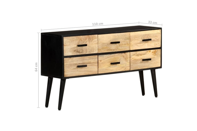 skænk 110x33x64 cm massivt mangotræ - Brun - Skænke & sideboards