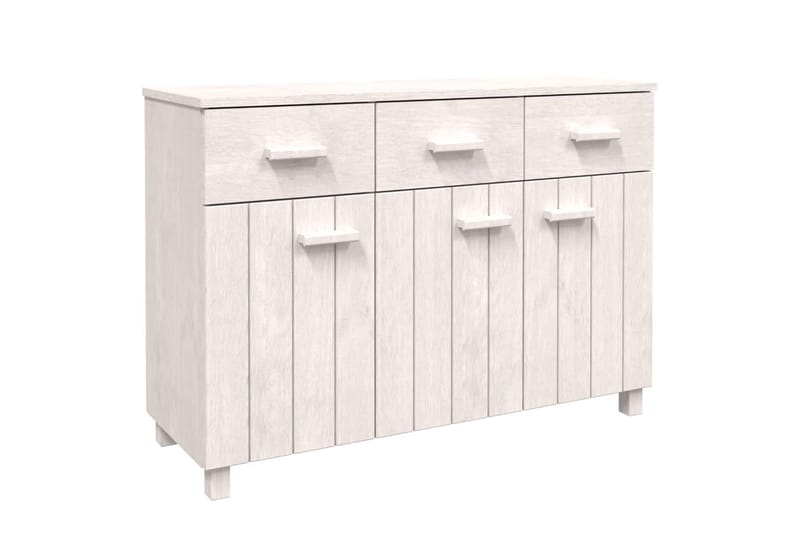 skænk 113x40x80 cm massivt fyrretræ hvid - Hvid - Opbevaring - Opbevaringsmøbler - Skænke & sideboards