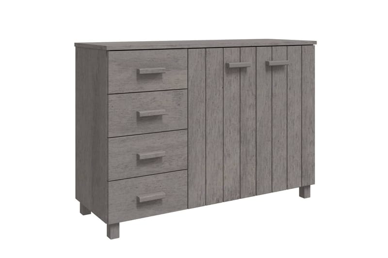 skænk 113x40x80 cm massivt fyrretræ lysegrå - Grå - Skænke & sideboards