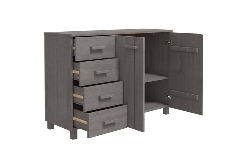 skænk 113x40x80 cm massivt fyrretræ lysegrå - Grå - Opbevaring - Opbevaringsmøbler - Skænke & sideboards