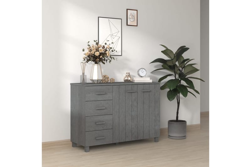 skænk 113x40x80 cm massivt fyrretræ mørkegrå - Grå - Opbevaring - Opbevaringsmøbler - Skænke & sideboards